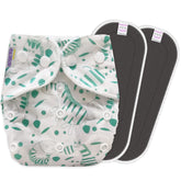 Reusable Baby Cloth Diaper with Adjustable Snap Buttons and Insert (1 Diaper & 2 Pcs Insert)